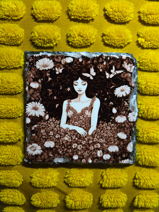 Slate Coaster - Fairy Garden