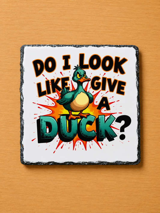Slate Coaster - Do I Look Like I Give A Duck