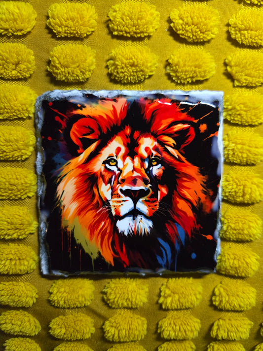 Slate Coaster - Lion