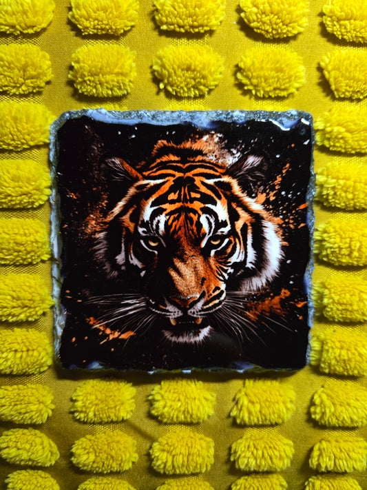 Slate Coaster - Fierce Tiger