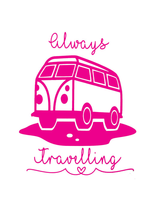 Always Travelling Campervan VW Camping Vinyl Sticker Decal