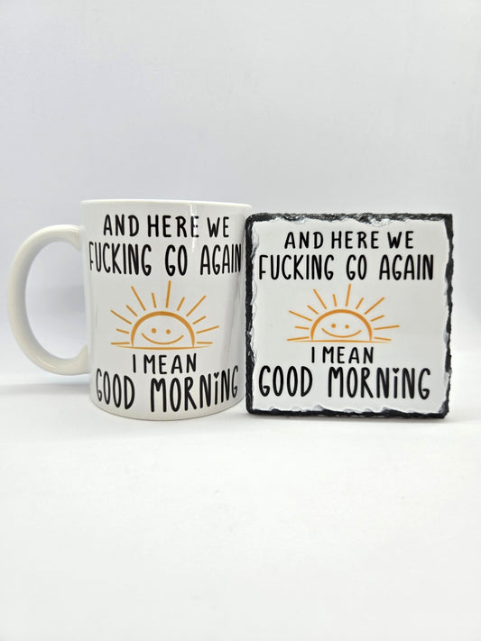 Here We Go Again Mug and Coaster Set