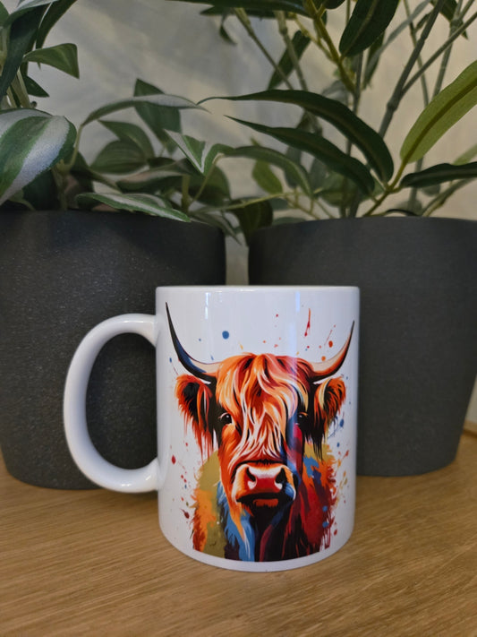 Colourful Highland Cow Mug