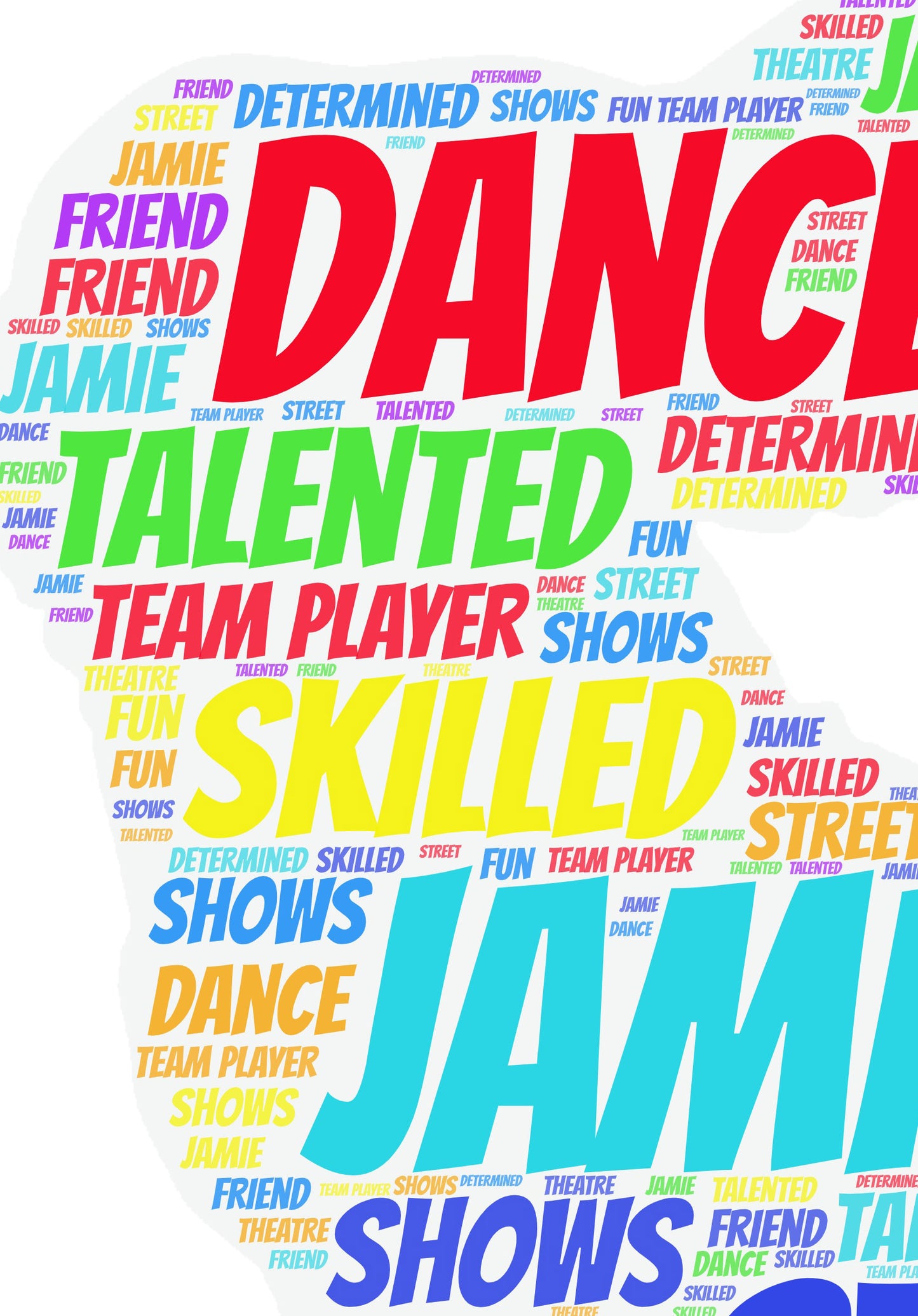 Personalised Street Dancer Word Art Print Picture
