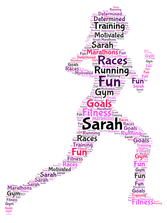 Personalised Female Runner Word Art Print Picture