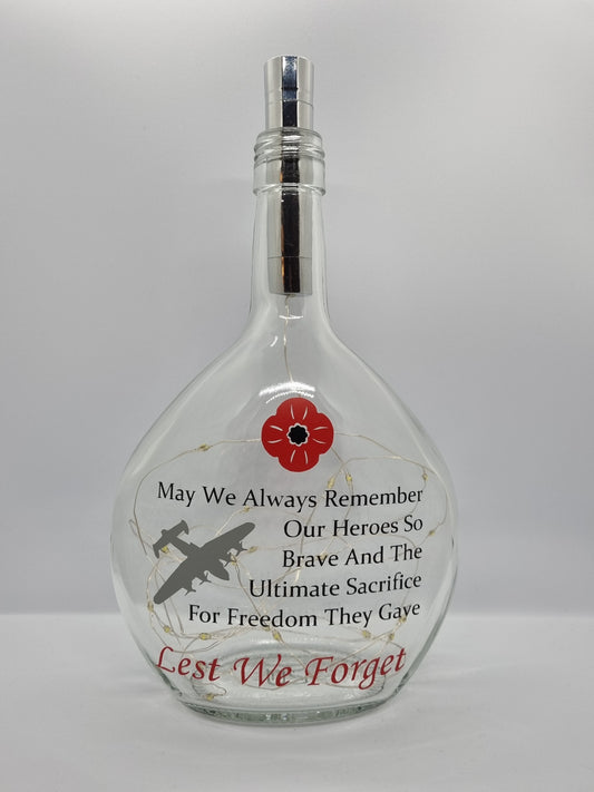 May We Always Remember Glass Light Up Bottle / Night Lamp