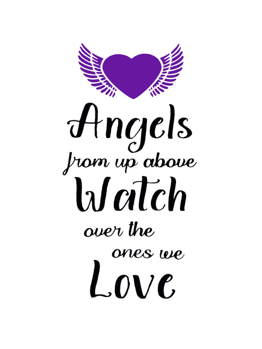 Angels From Up Above Vinyl Wine Bottle Sticker