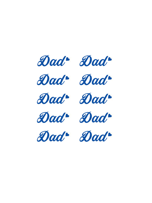 Dad with Heart x10 Vinyl Sticker Decals