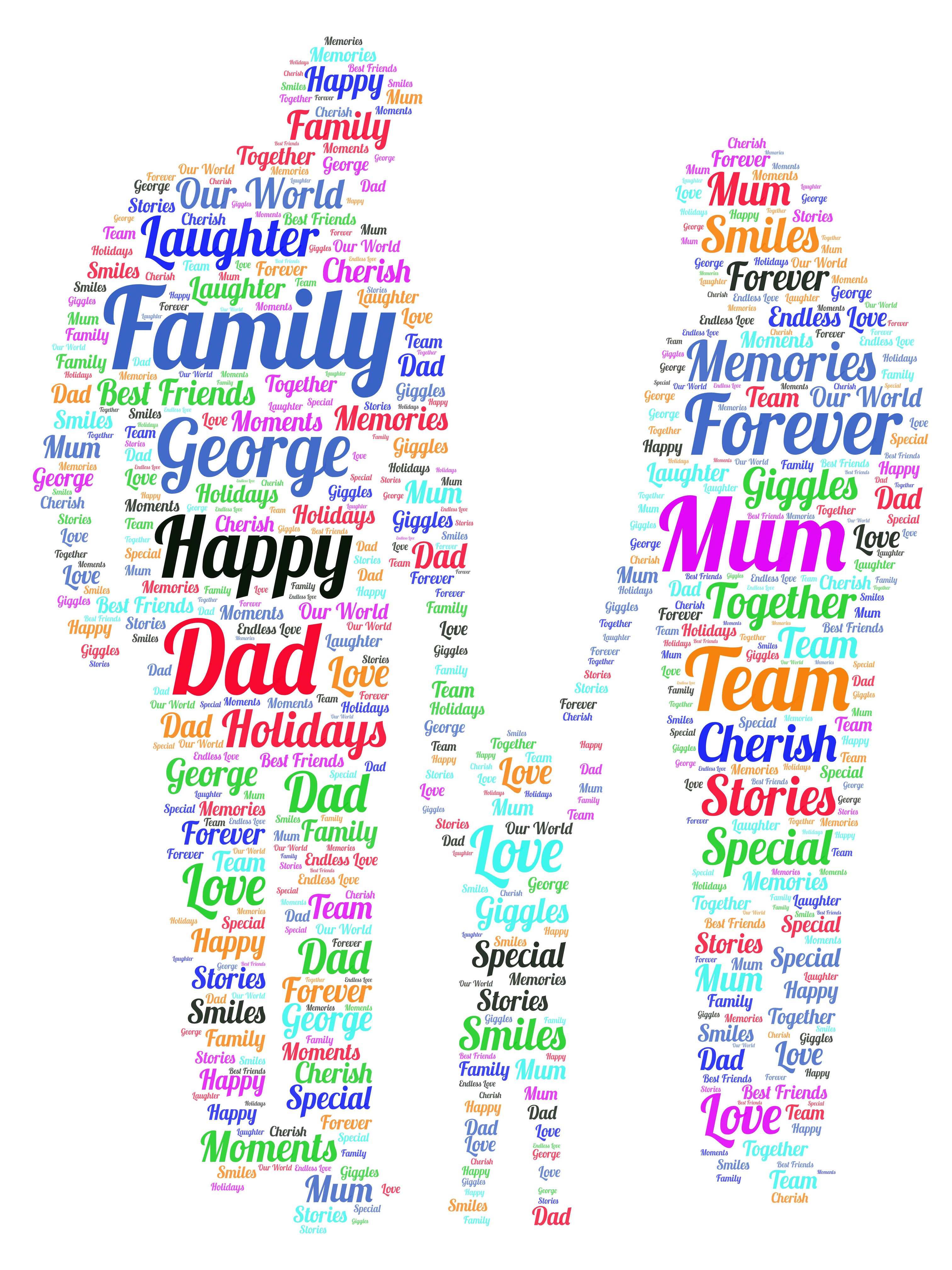 friends and family word art