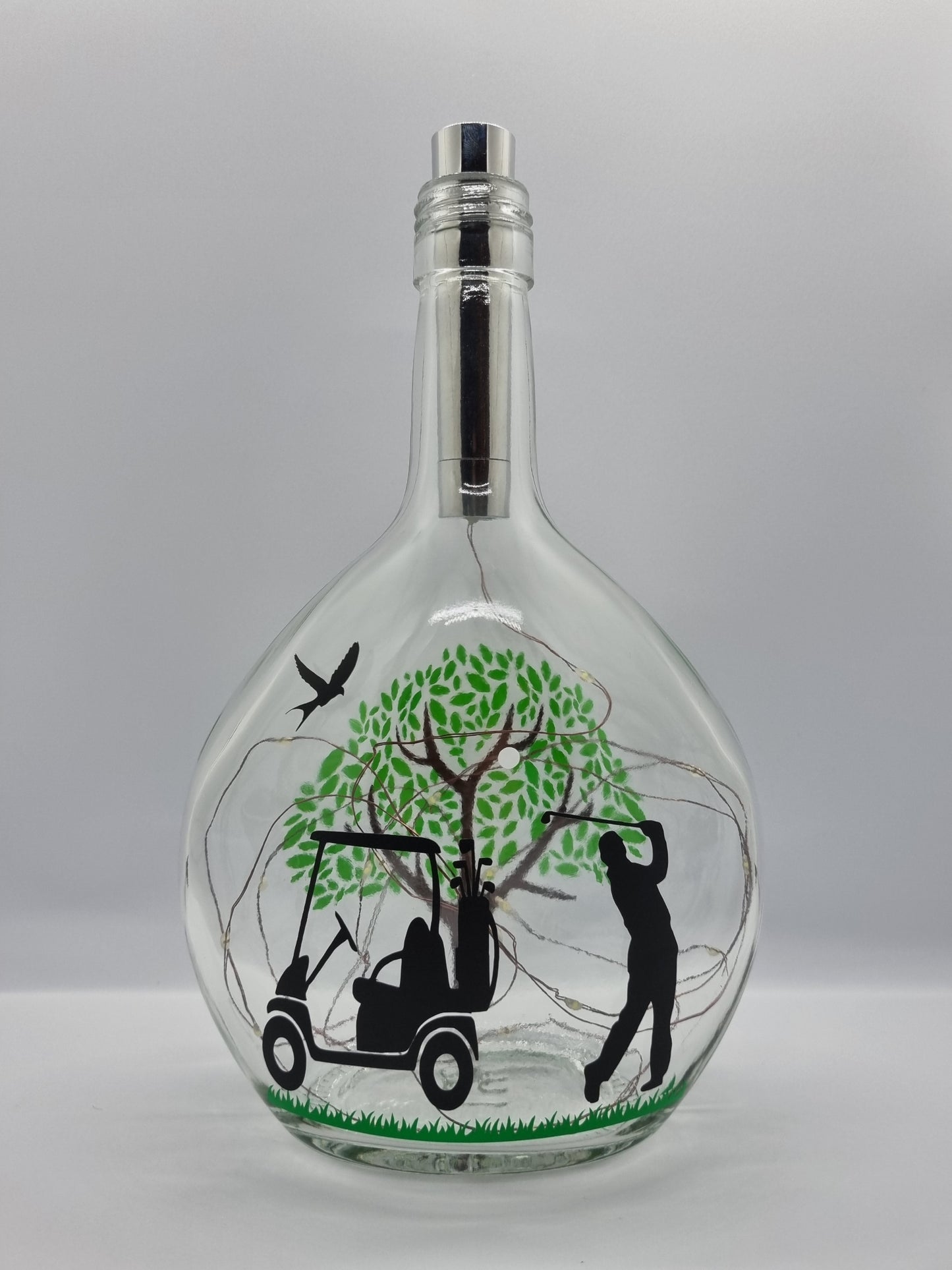 Golf Themed Glass Light Up Bottle / Night Lamp