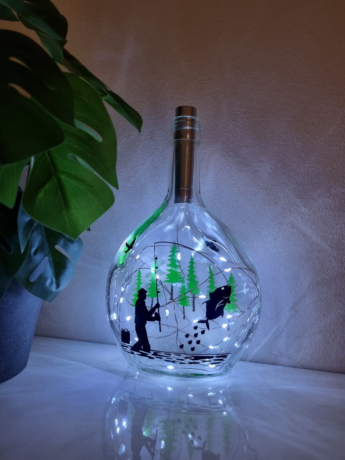 Gone Fishing Bottled Light and Glass Gift Set