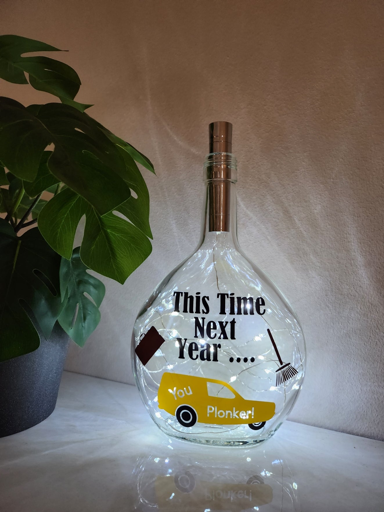 This Time Next Year Glass Light Up Bottle / Night Lamp