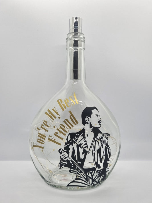 Queen 'You're My Best Friend' Glass Light Up Bottle / Night Lamp