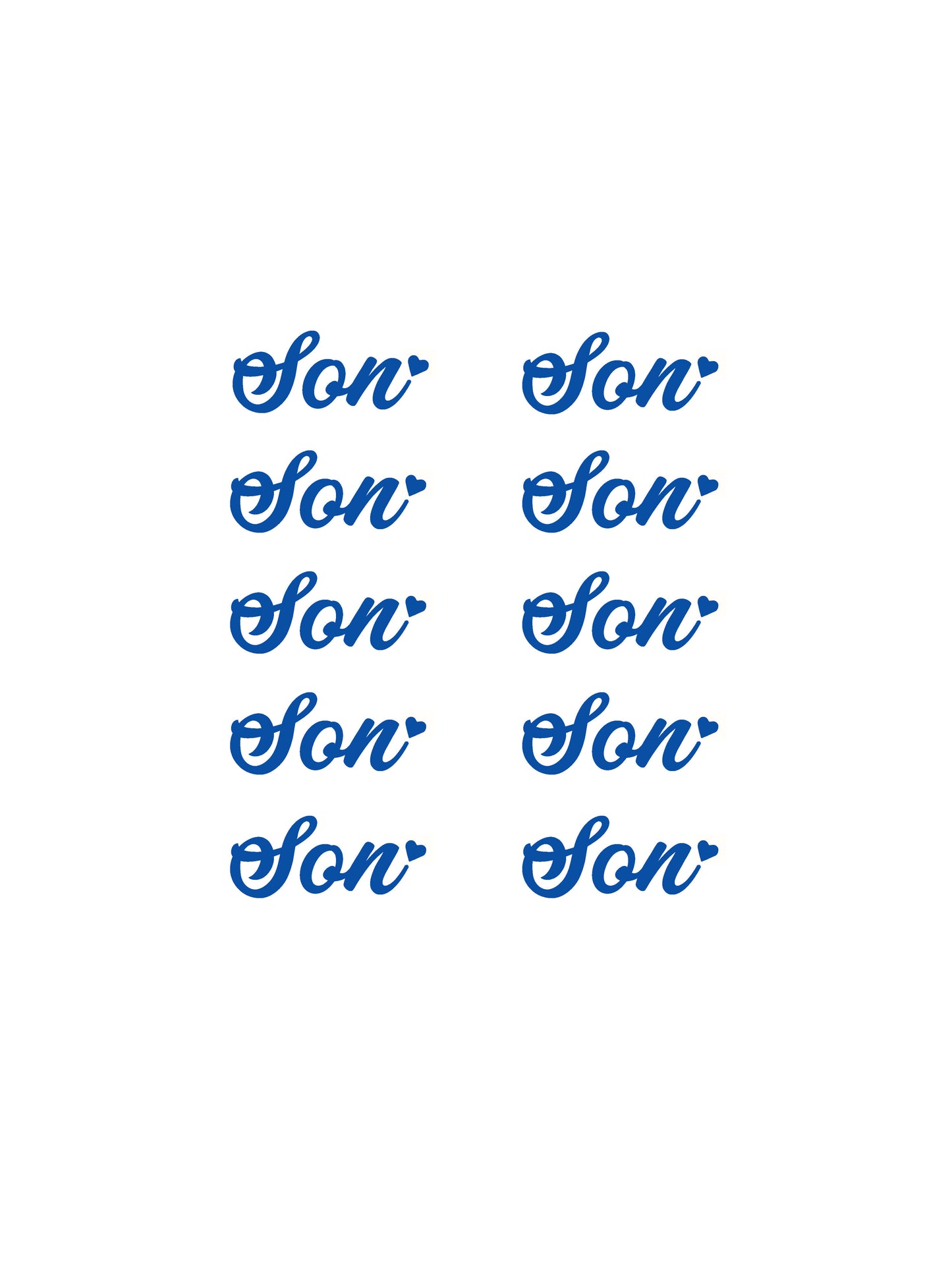 Son with Heart x10 Vinyl Sticker Decals