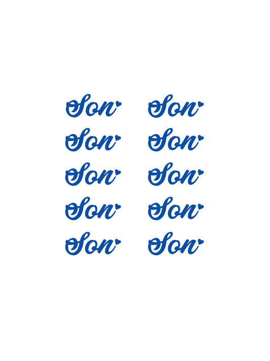 Son with Heart x10 Vinyl Sticker Decals