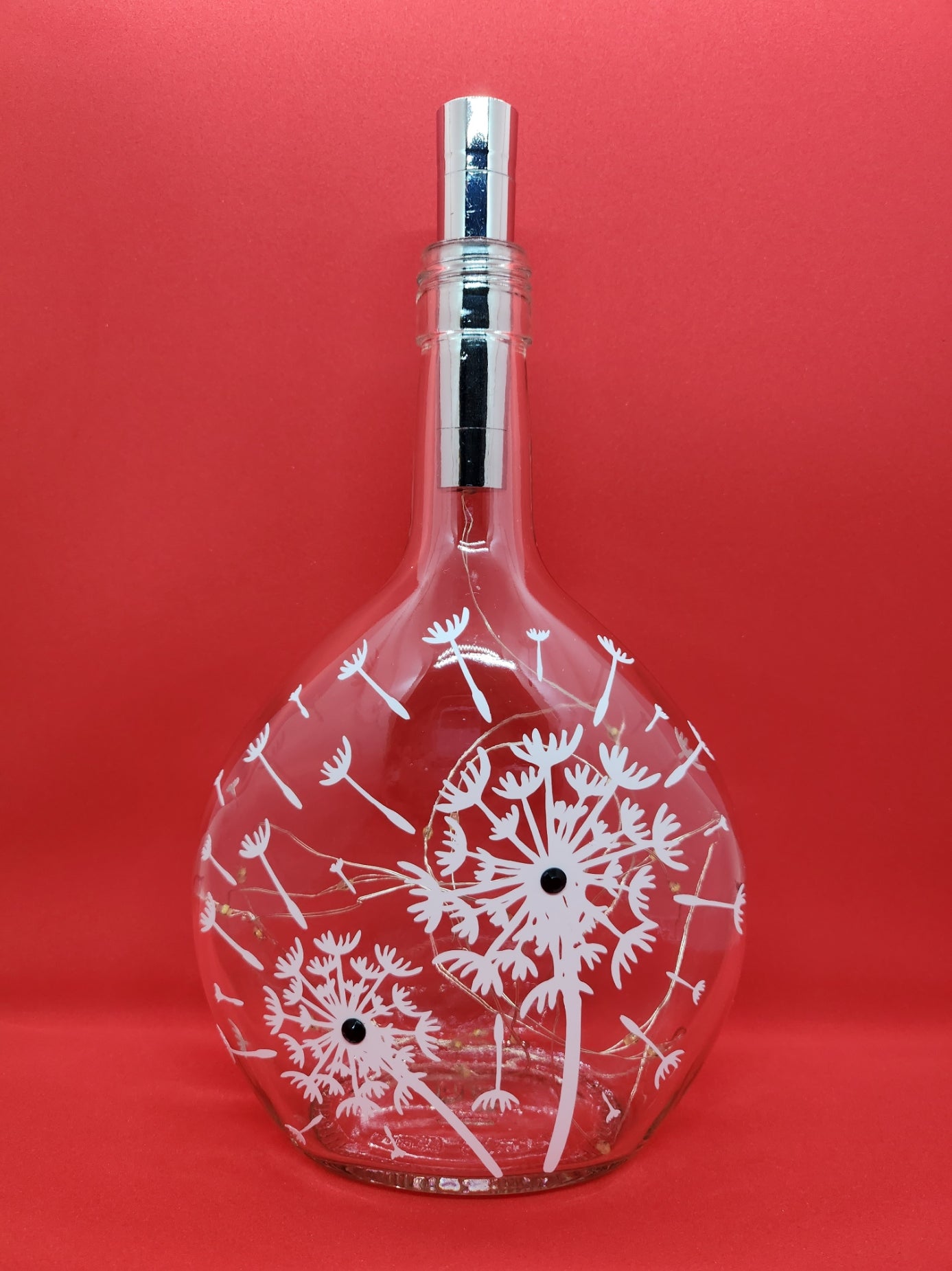 Dandelion Glass Light Up Bottle / Night Lamp