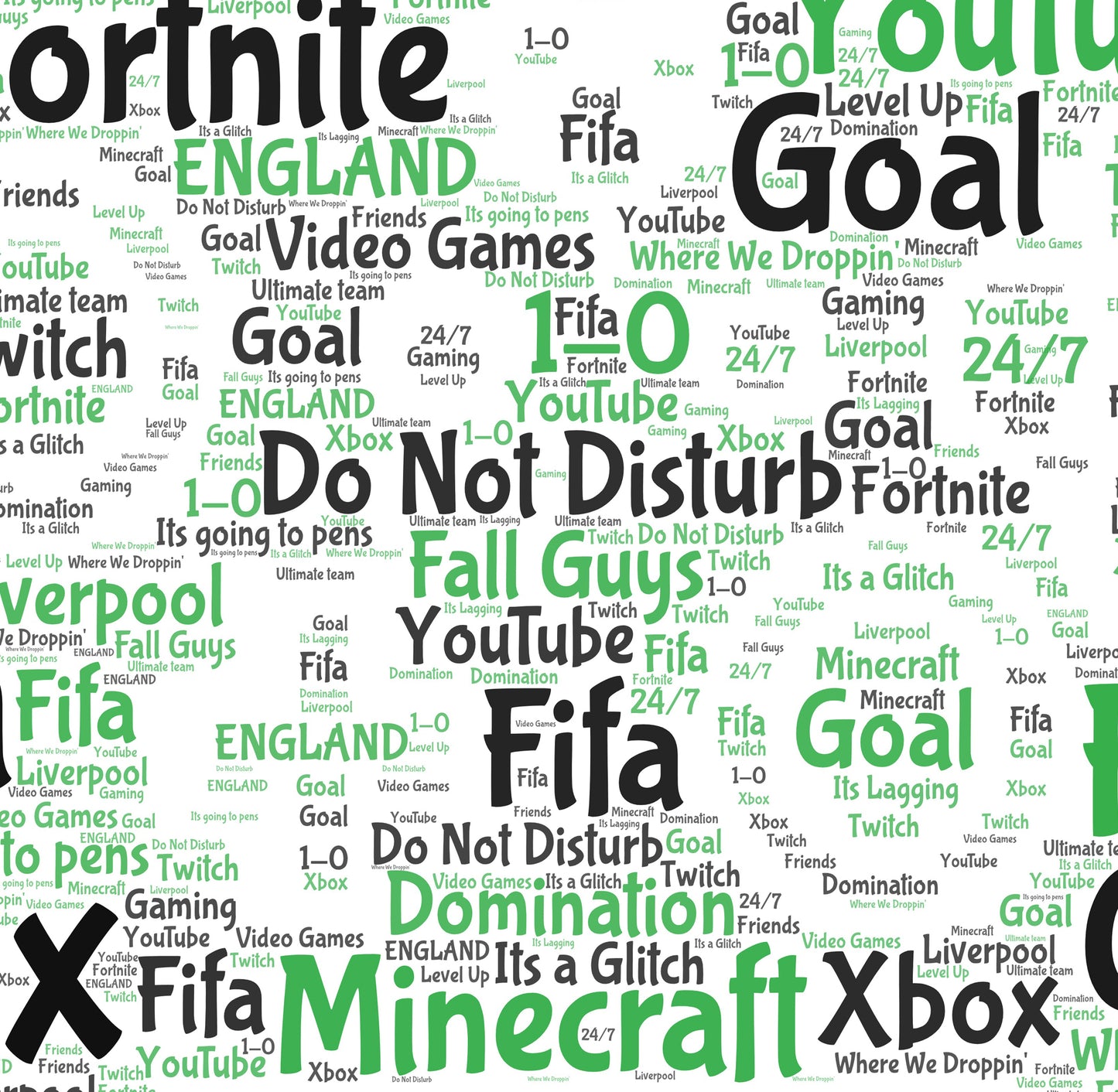 Personalised Xbox Controller Word Art Print Picture
