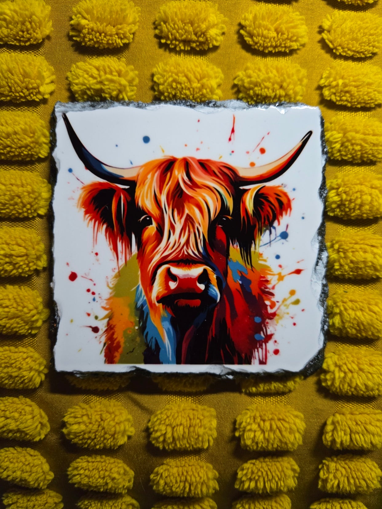 Slate Coaster - Highland Cow