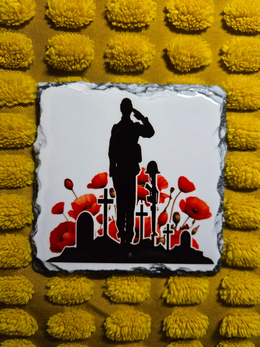 Slate Coaster - Lest We Forget Tommy Soldier