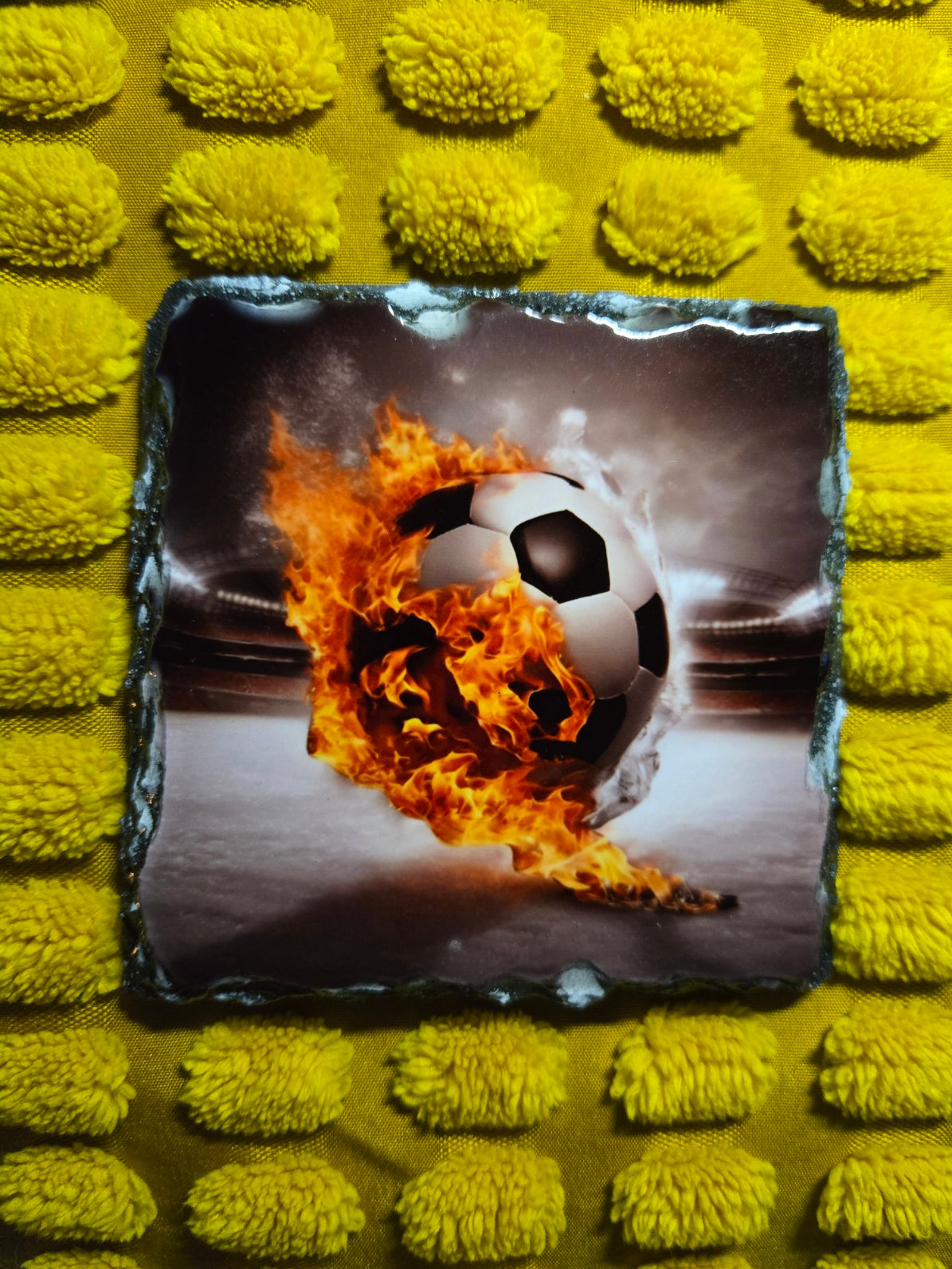 Slate Coaster - Football Fire and Ice