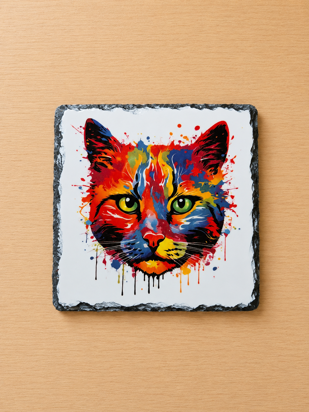 Slate Coaster - Cat