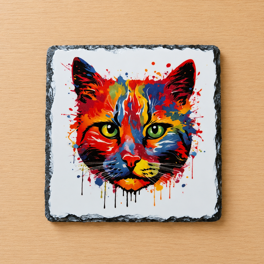 Slate Coaster - Cat