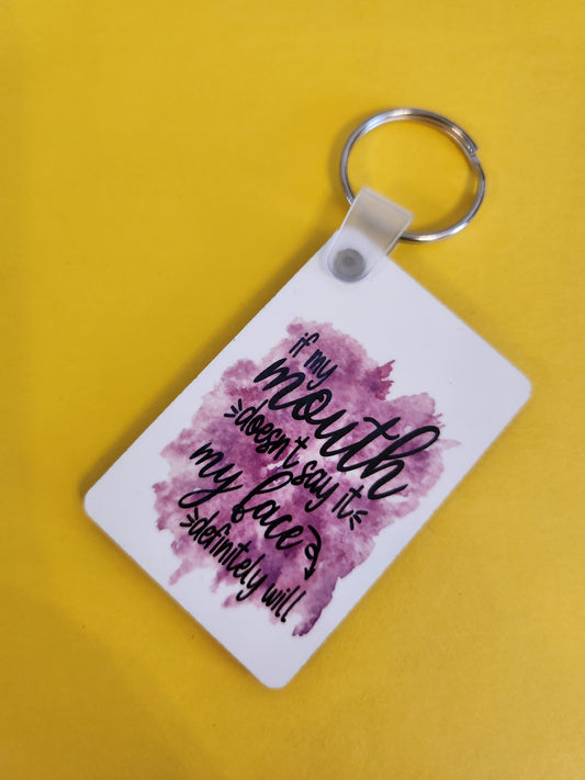 'If My Mouth Doesn't Say It...' Keyring