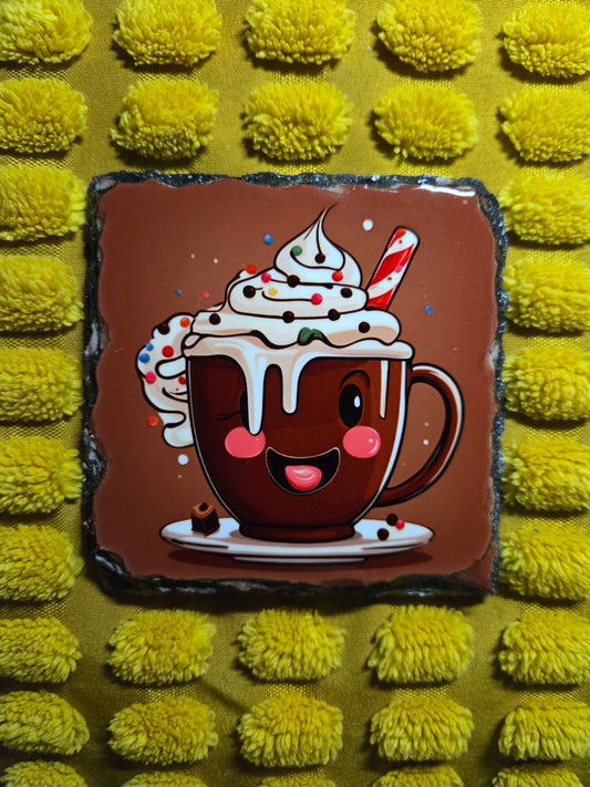 Slate Coaster - Happy Hot Chocolate