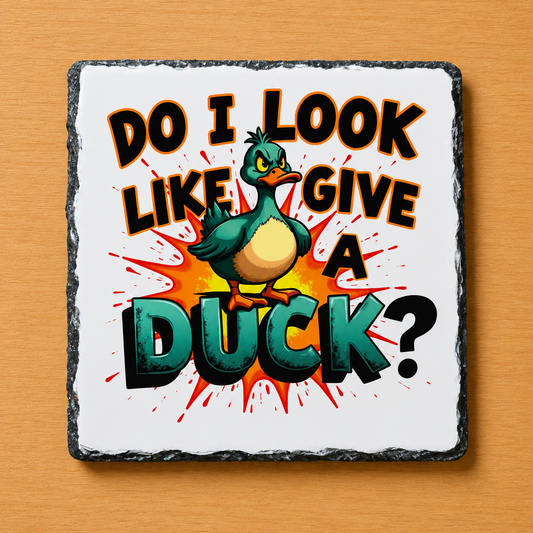 Slate Coaster - Do I Look Like I Give A Duck