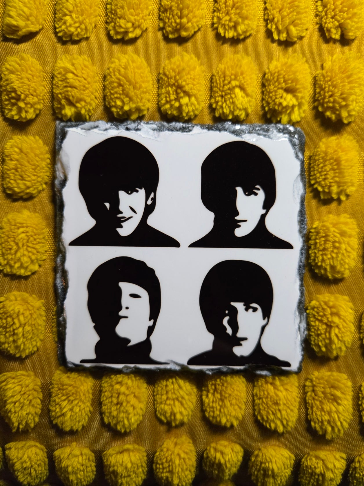 Slate Coaster - The Beatles Theme Silhouettes