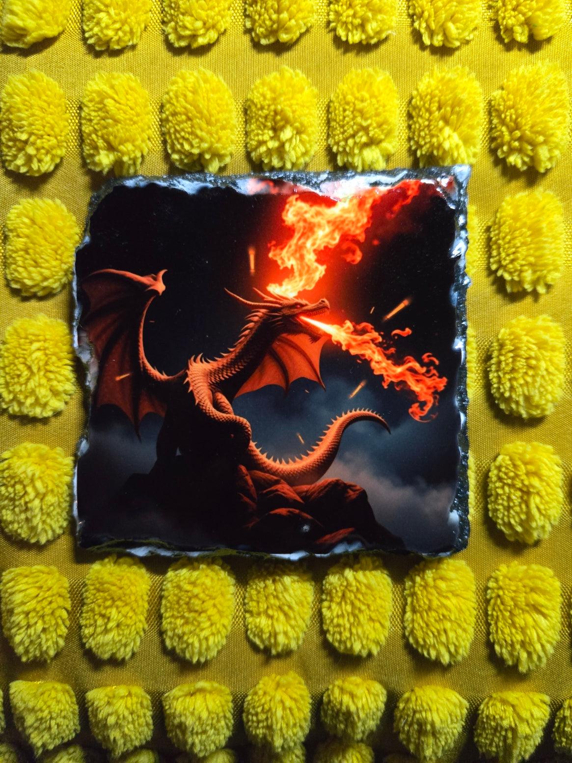 Slate Coaster - Fire Breathing Dragon
