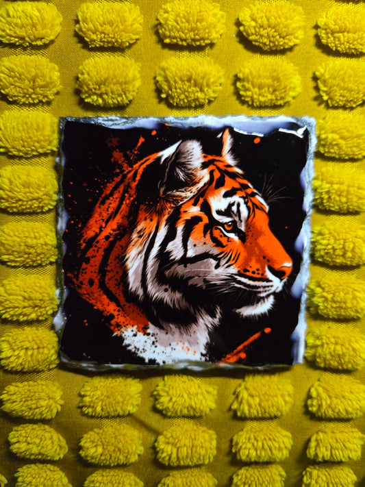 Slate Coaster - Tiger