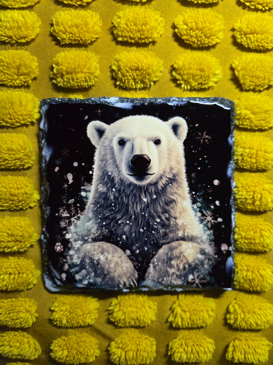 Slate Coaster - Polar Bear