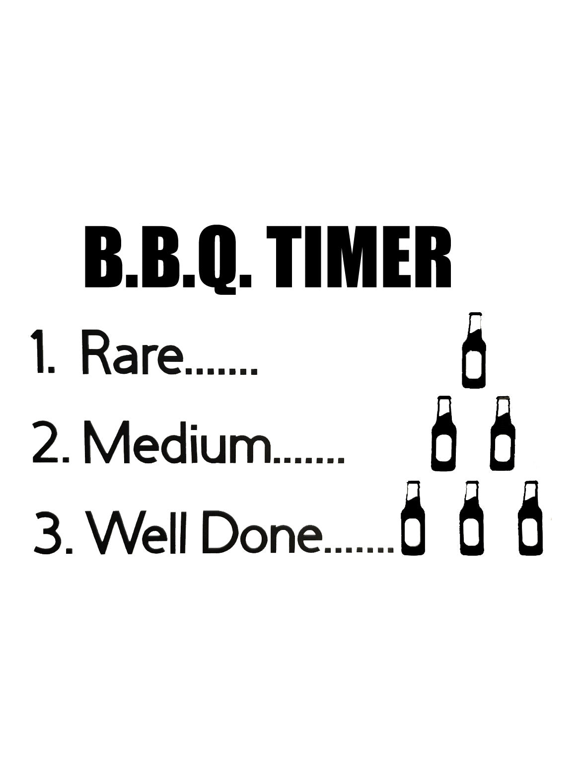 Fun BBQ Timer Garden Beer Wine Vinyl Sticker Decal