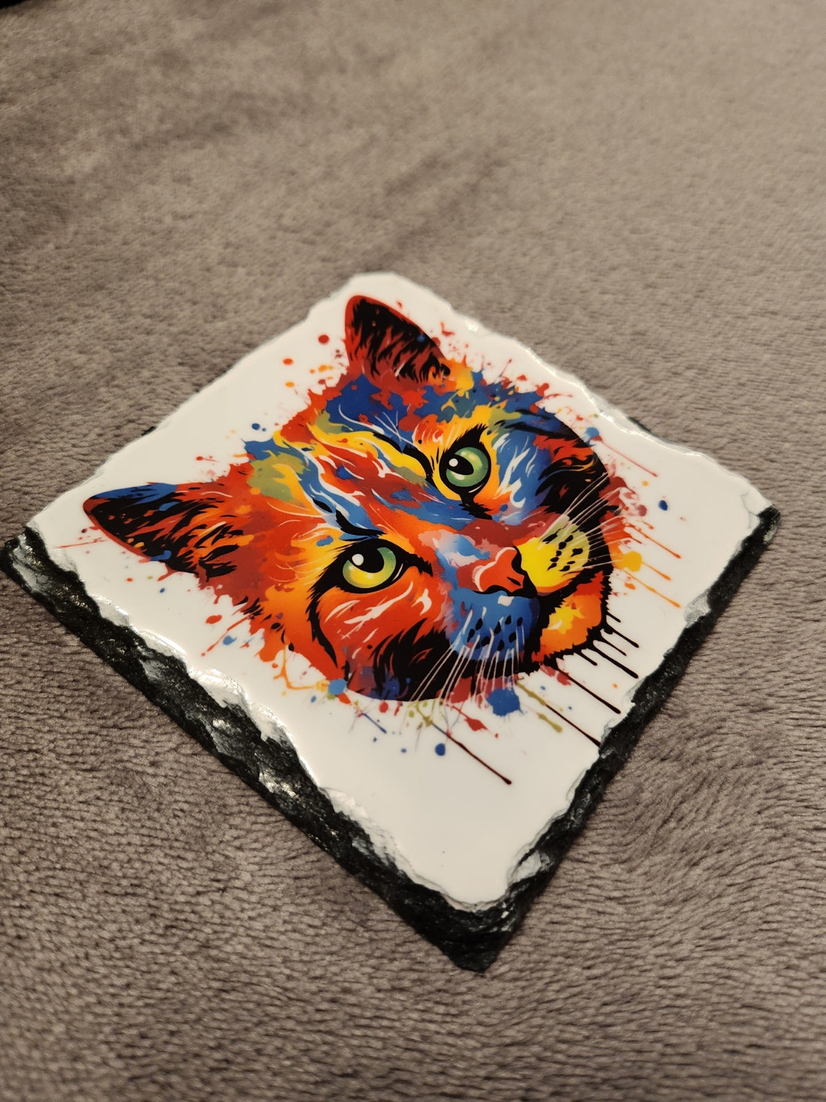 Slate Coaster - Cat