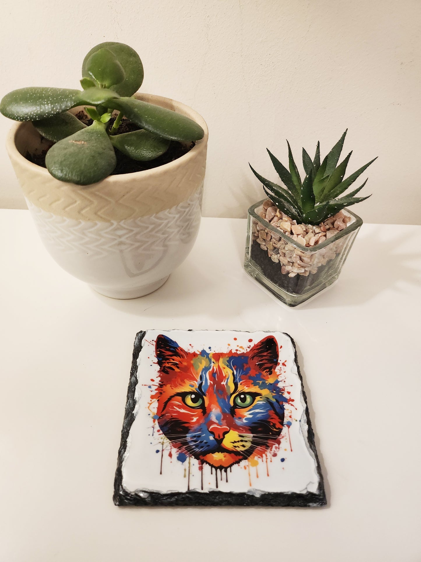 Slate Coaster - Cat