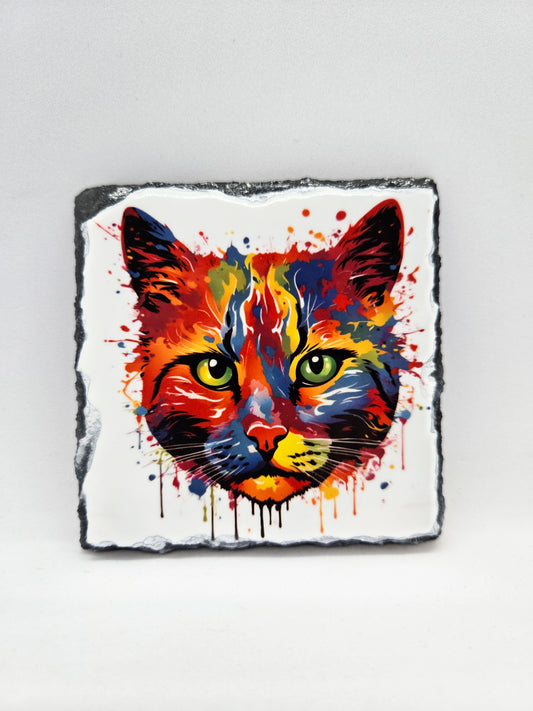Slate Coaster - Cat