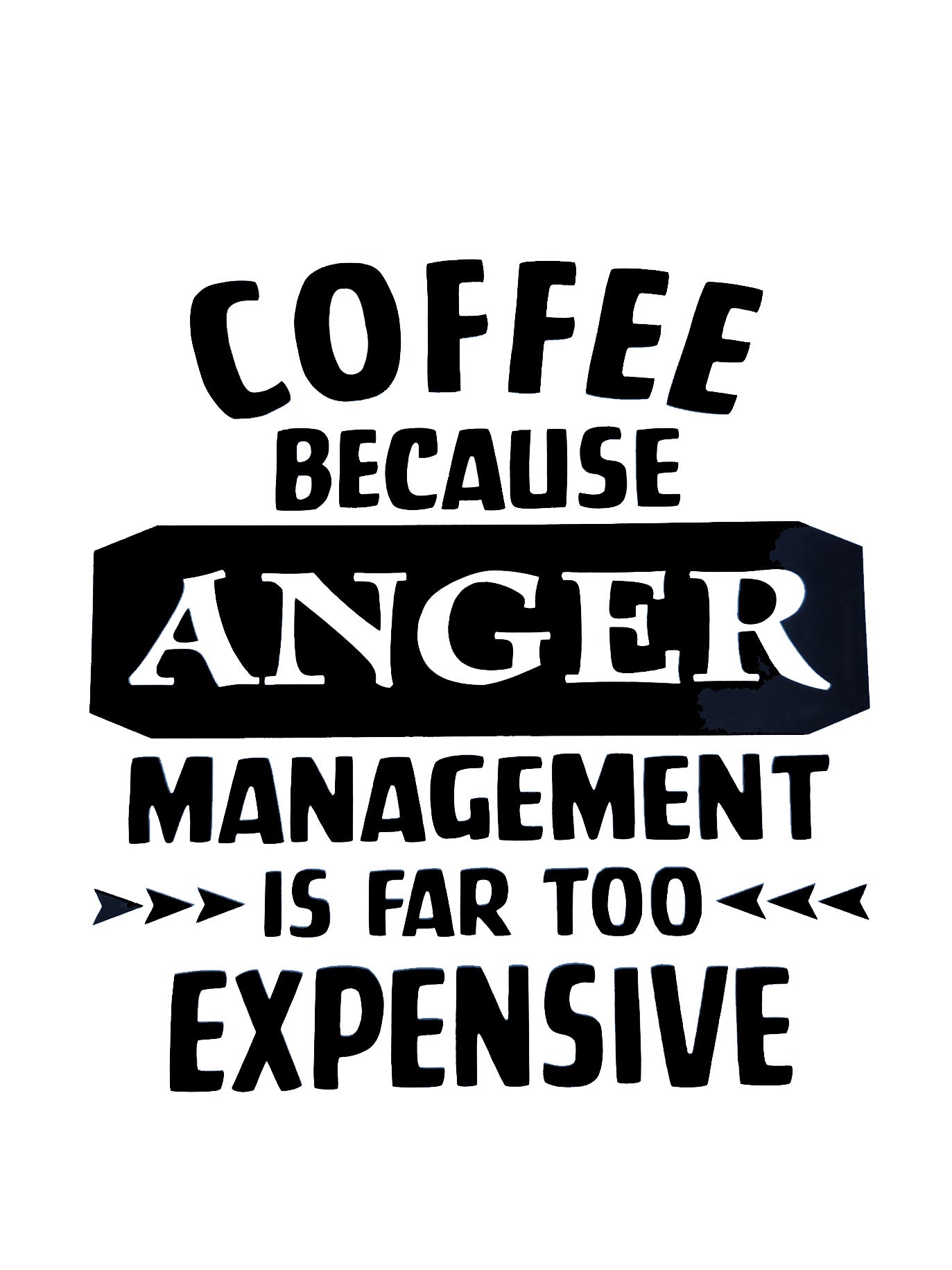 'Coffee Because Anger Management ... ' Kitchen Wall Vinyl Sticker Decal