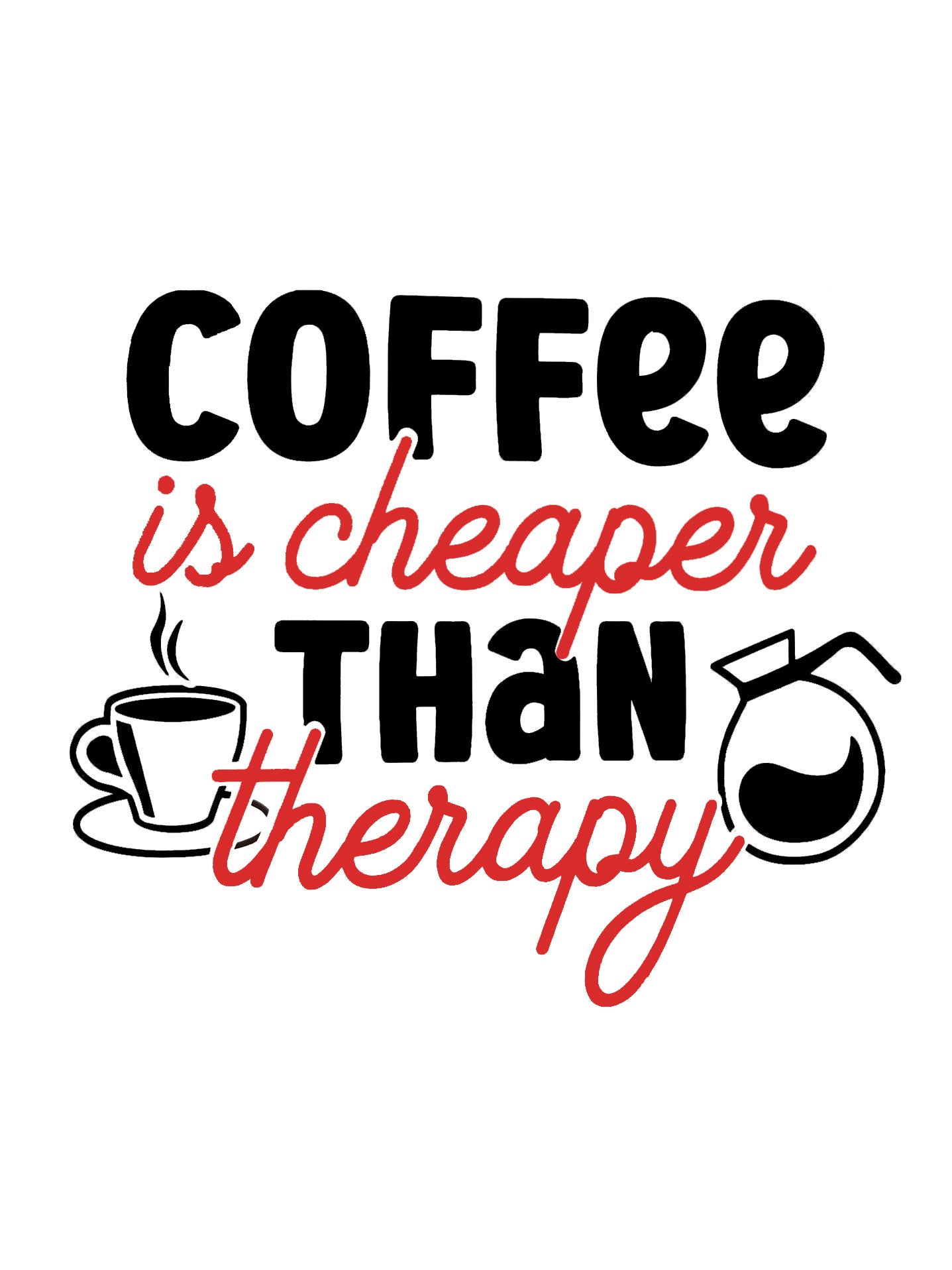 Coffee is Cheaper than Therapy Kitchen Wall Sign Vinyl Sticker Decal