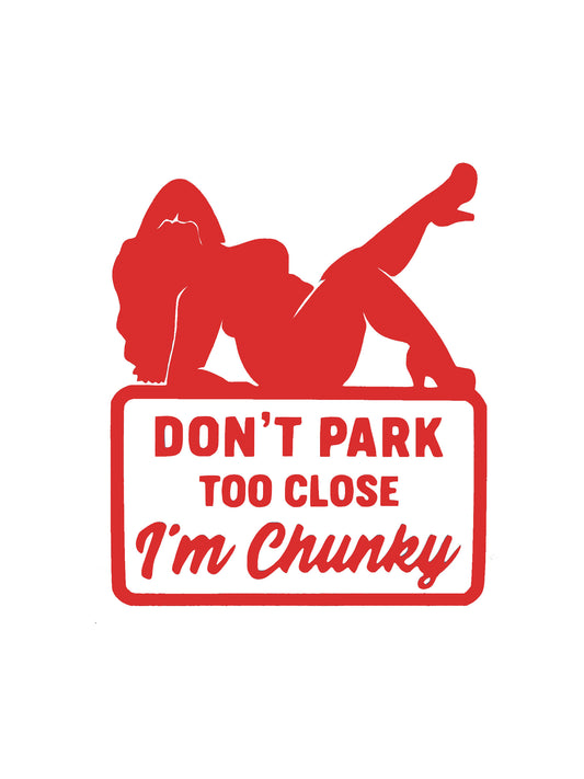 'Don't Park Too Close I'm Chunky' Funny Humour Car Vinyl Sticker Decal