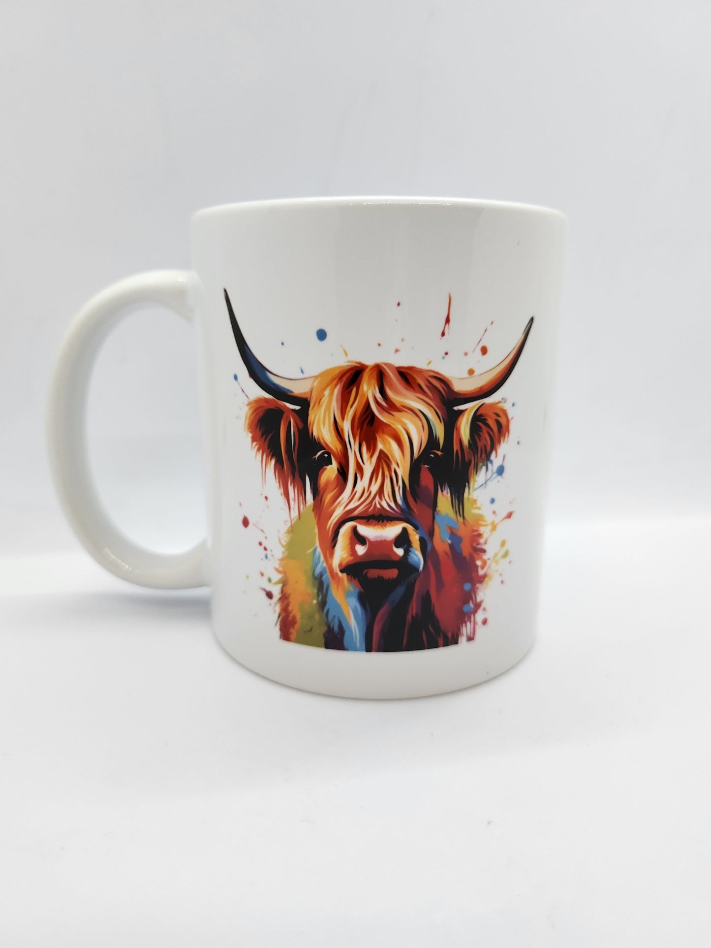 Colourful Highland Cow Mug and Coaster Set