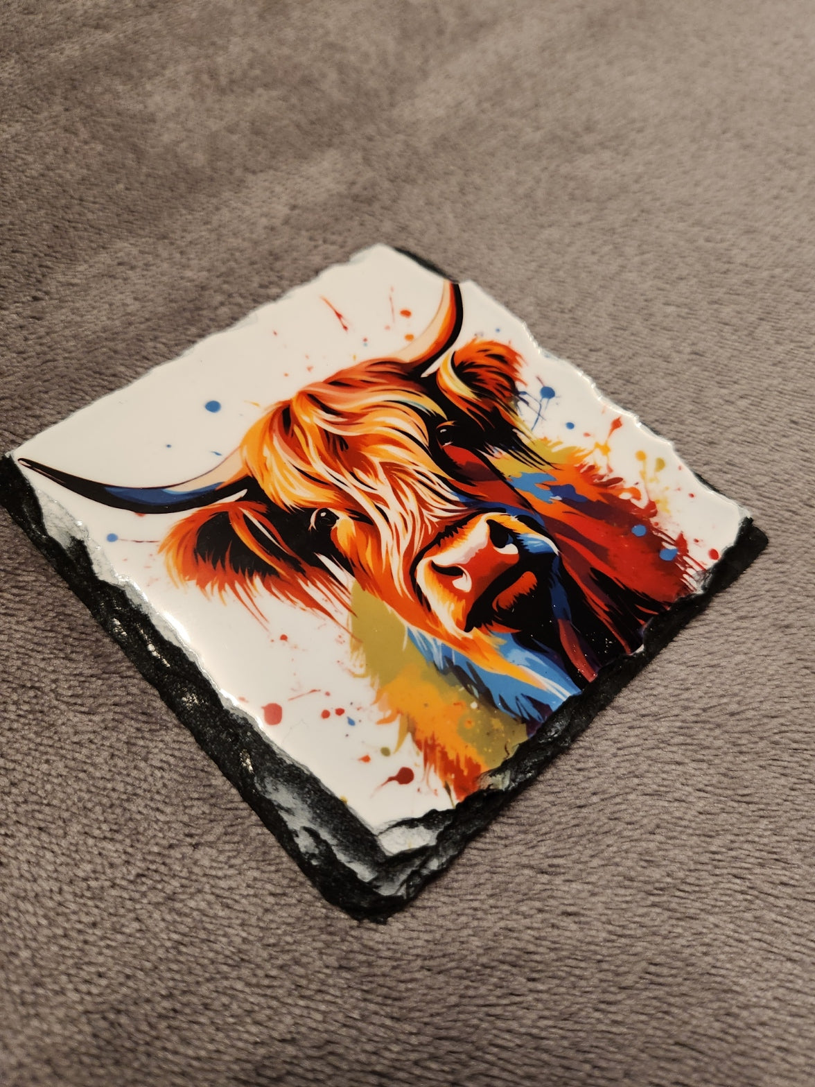 Slate Coaster - Highland Cow