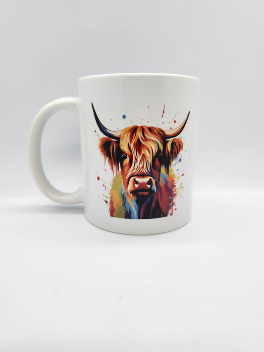 Colourful Highland Cow Mug