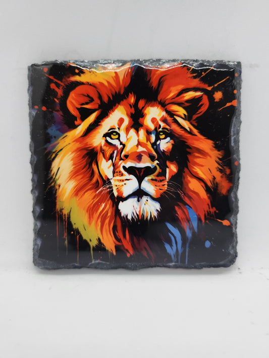 Slate Coaster - Lion