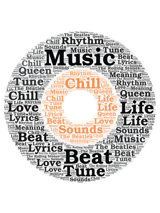 Personalised Music Record Word Art Print Picture