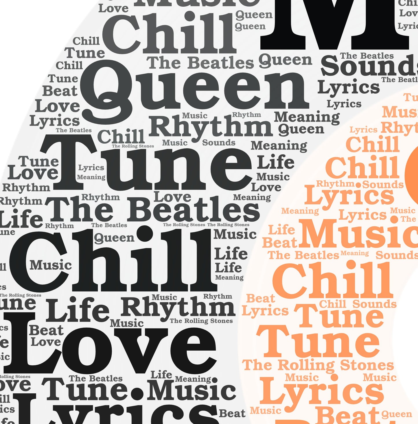 Personalised Music Record Word Art Print Picture
