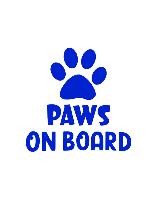'Paws on Board' Car Vinyl Sticker Decal