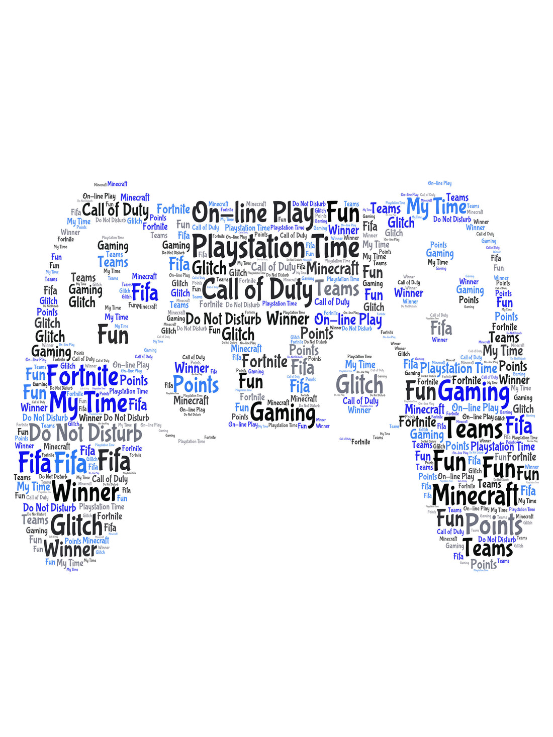 Controller Word Personalised PlayStation Controller Word Art Print Picture – Decalsandgifts
