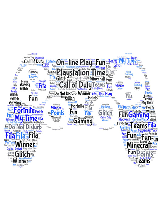 Personalised PlayStation Controller Word Art Print Picture