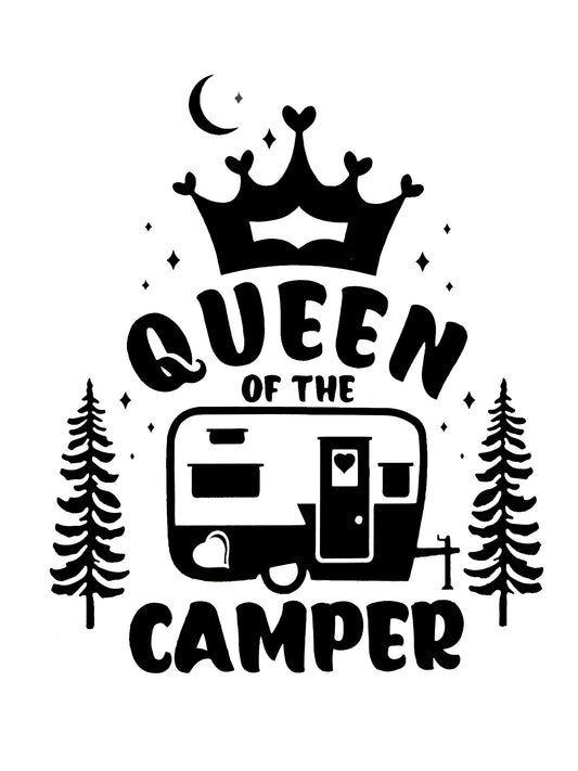 Queen of the Camper Travelling Campervan VW Vinyl Sticker Decal